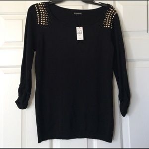Express 3/4 black sweater medium